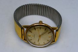 A 9ct yellow gold cased Omega wrist watch, c.1965, cal 601 17 jewel movement numbered 22,0xxxxx, 3.