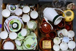 Mixed ceramics and glassware to include Aynsley, Wade, Wedgwood and other, two boxes. [2].