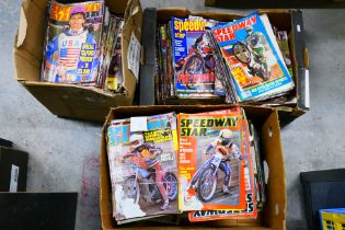 A collection of Speedway Star magazine issues from the 1980's and 1990's, three boxes. [3].