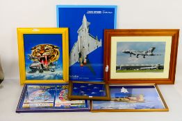 A collection of aviation related pictures, all framed, various image sizes. [6].