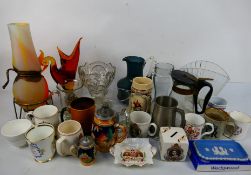 Ceramics and glassware to include a small quantity of royal commemorative, stoneware steins,