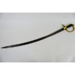 A late 19th or early 20th century cavalry sword, probably Turkish, 85 cm (l) curved,