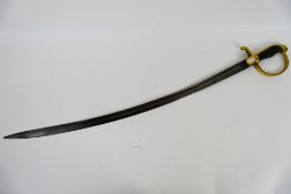 A late 19th or early 20th century cavalry sword, probably Turkish, 85 cm (l) curved,
