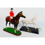 A John Beswick Spirit Of The Wind equine study on wooden plinth and one similar,