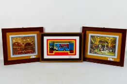 Two framed circus related prints, mounte