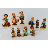 Goebel - Ten Hummel figures of children, largest approximately 14 cm (h).
