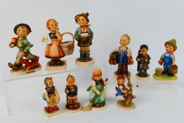 Goebel - Ten Hummel figures of children, largest approximately 14 cm (h).