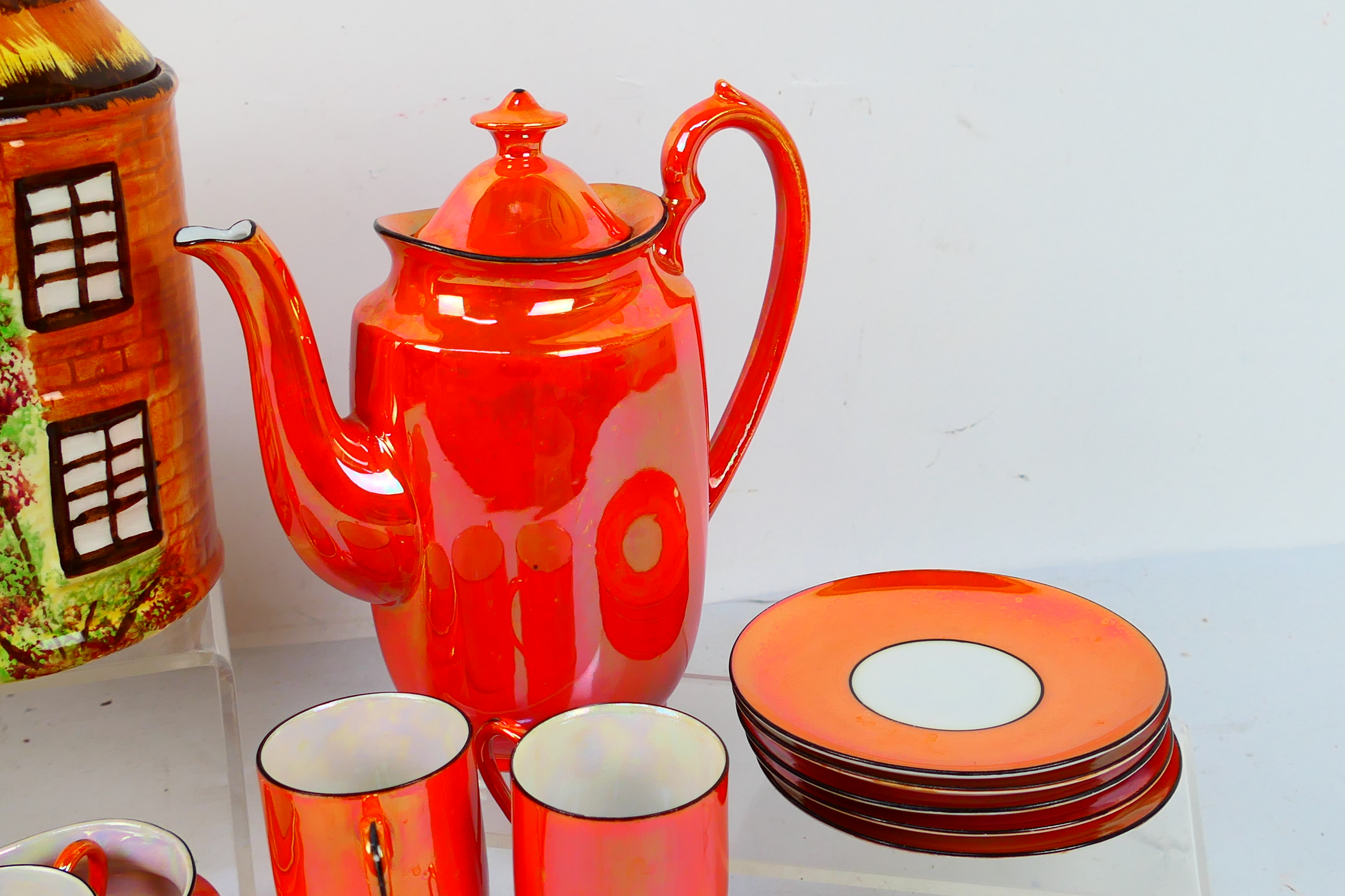 Lot to include Porlith orange lustre coffee wares and a small quantity of Price Kensington Cottage - Image 3 of 7