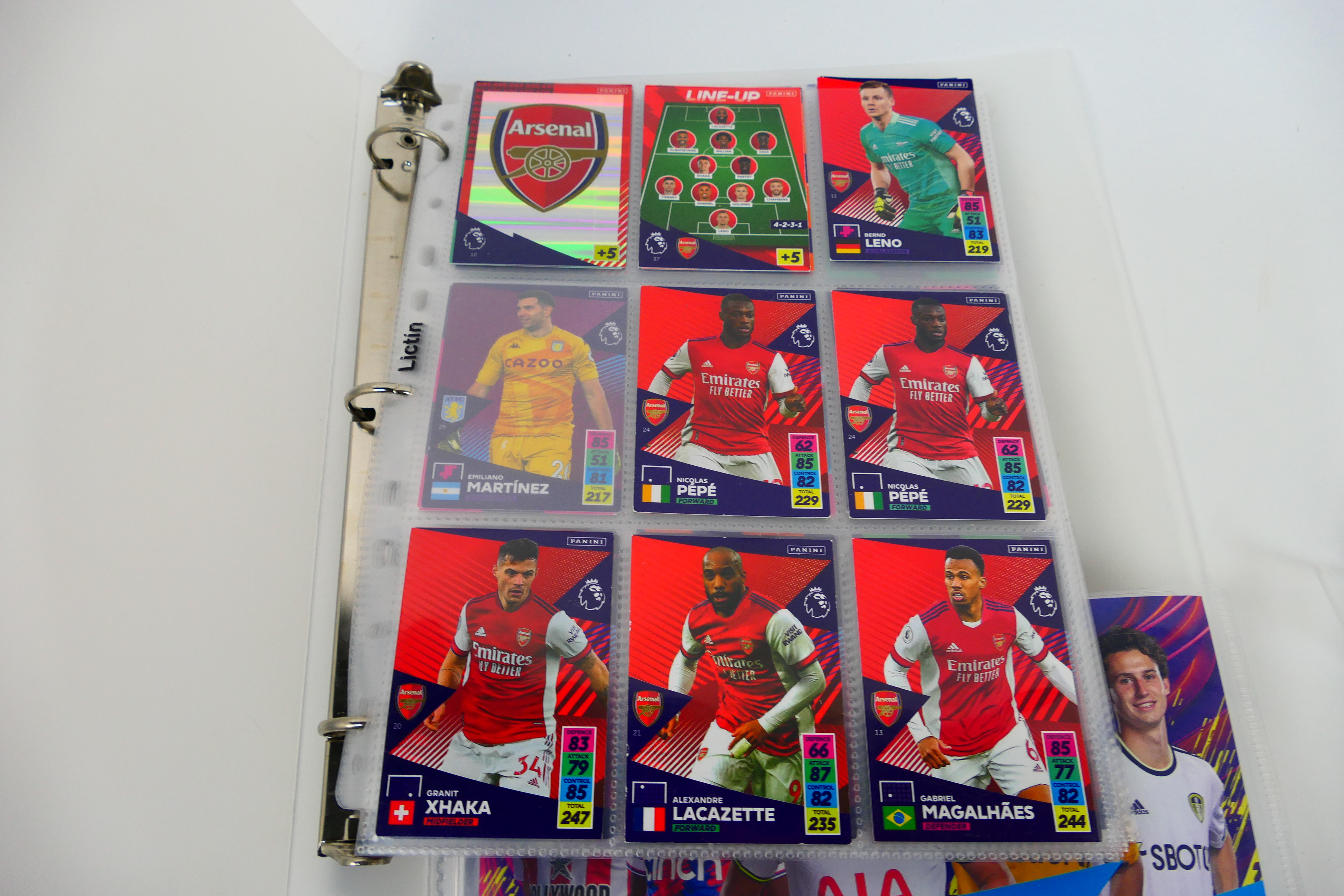 Three binders of Panini football trade cards. - Image 6 of 7