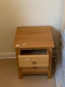 A Corndell Furniture Co bedside chest measuring approximately 54 cm x 44 cm x 44 cm.