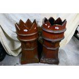 Two vintage chimney pots, largest approximately 79 cm (h). [2].