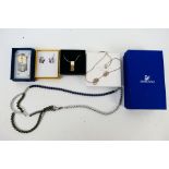 Boxed costume jewellery to include a Swarovski crystal and pearl bead necklace,
