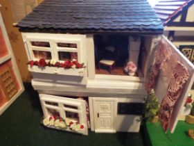 Doll's House - a hand built doll's house comprising four rooms, all rooms extensively furnished,