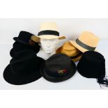 A varied collection of gentleman's hats.