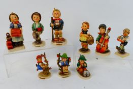 Goebel - Nine Hummel figures of children, largest approximately 14 cm (h).