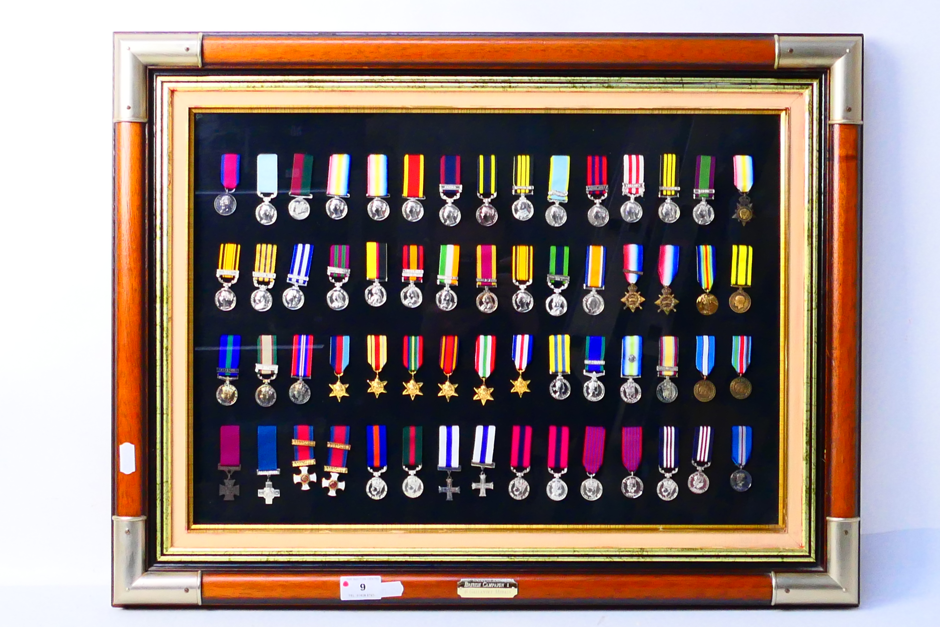 A framed display of British campaign and