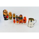 Russian Nesting Dolls - A set of ten hand painted traditional Matryoshka and a set of five Russian