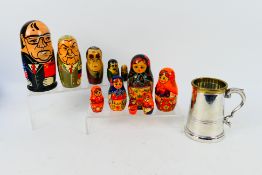 Russian Nesting Dolls - A set of ten hand painted traditional Matryoshka and a set of five Russian
