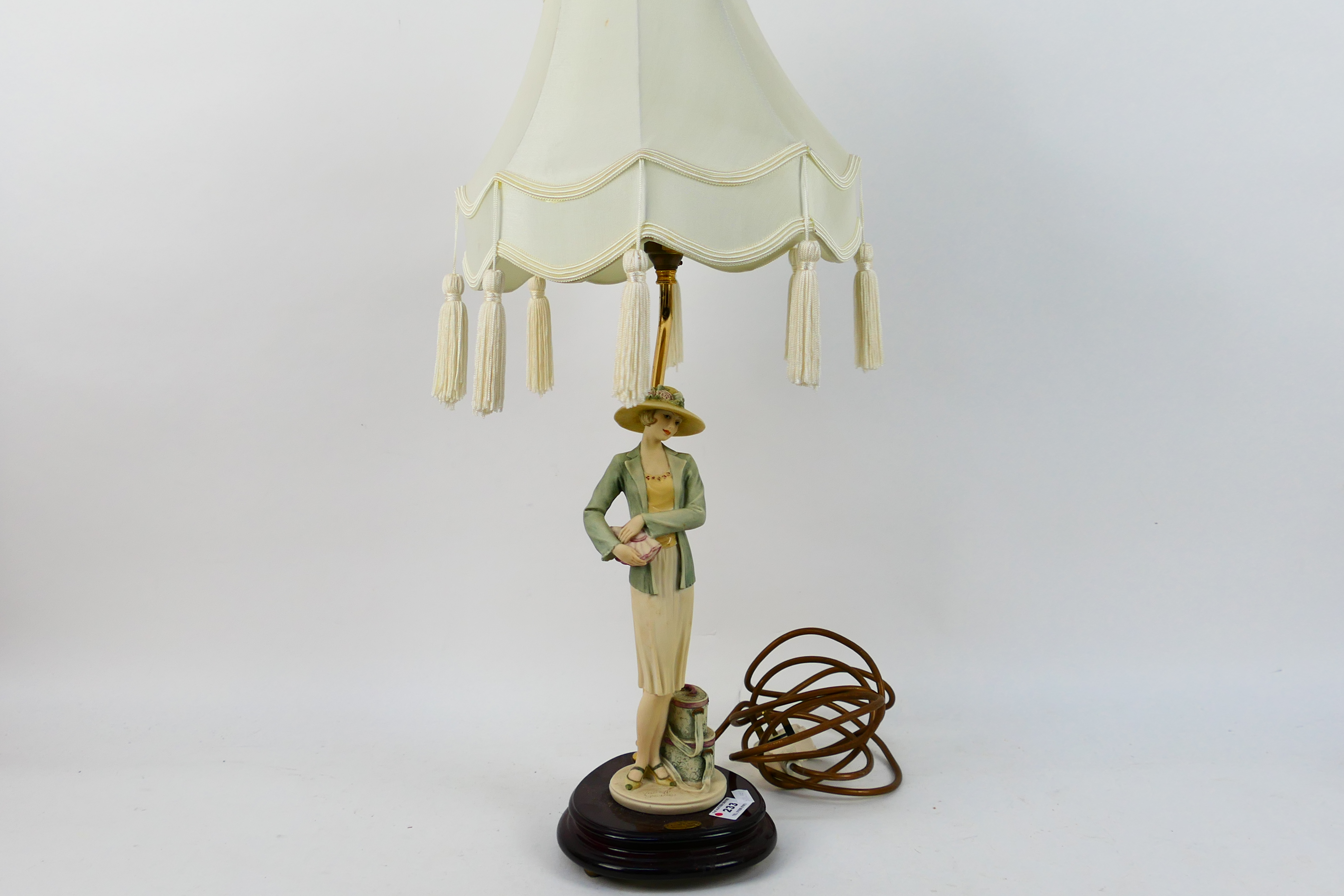 A Giuseppe Armani Florence figural table lamp with shade,