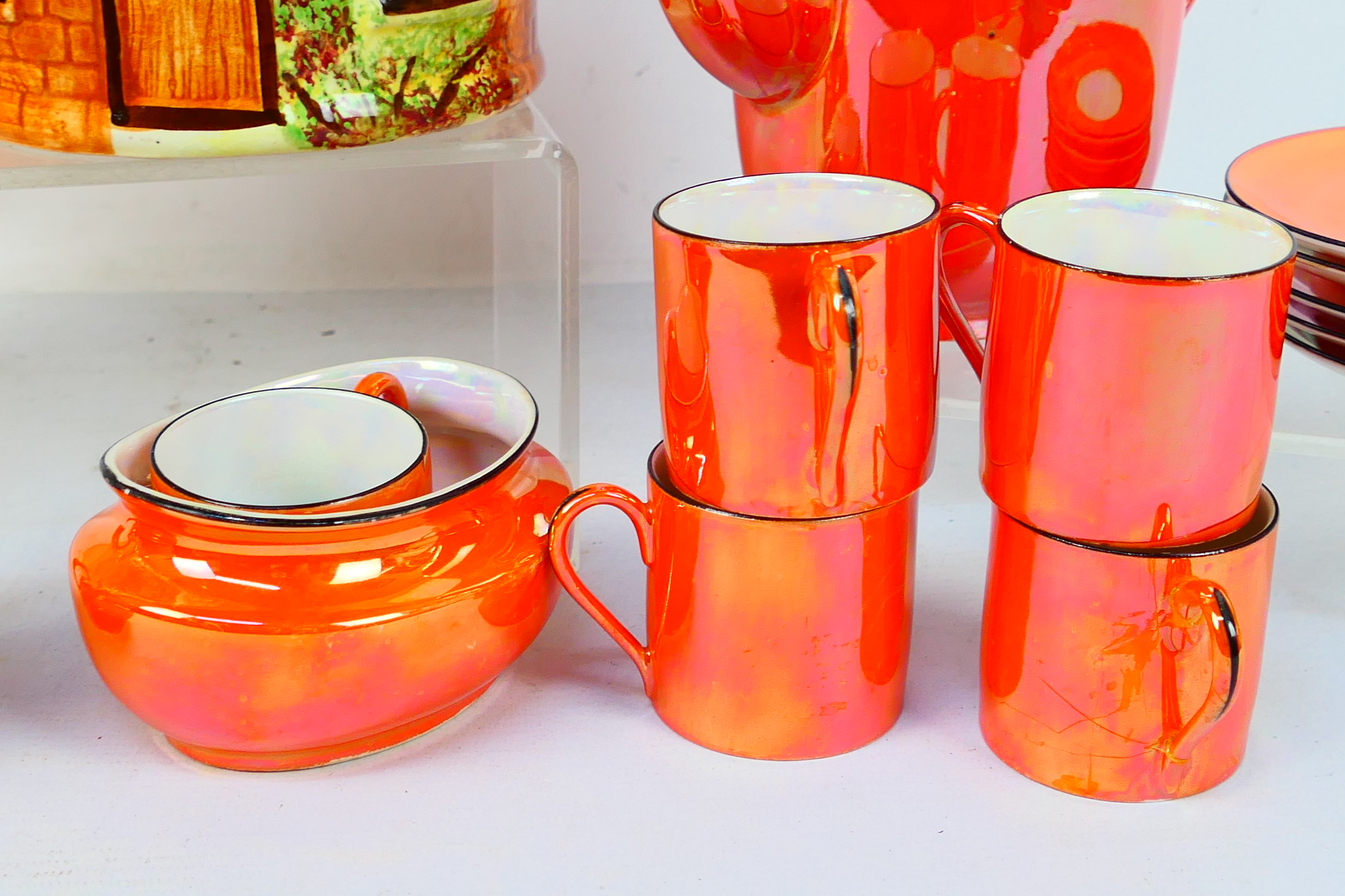 Lot to include Porlith orange lustre coffee wares and a small quantity of Price Kensington Cottage - Image 4 of 7