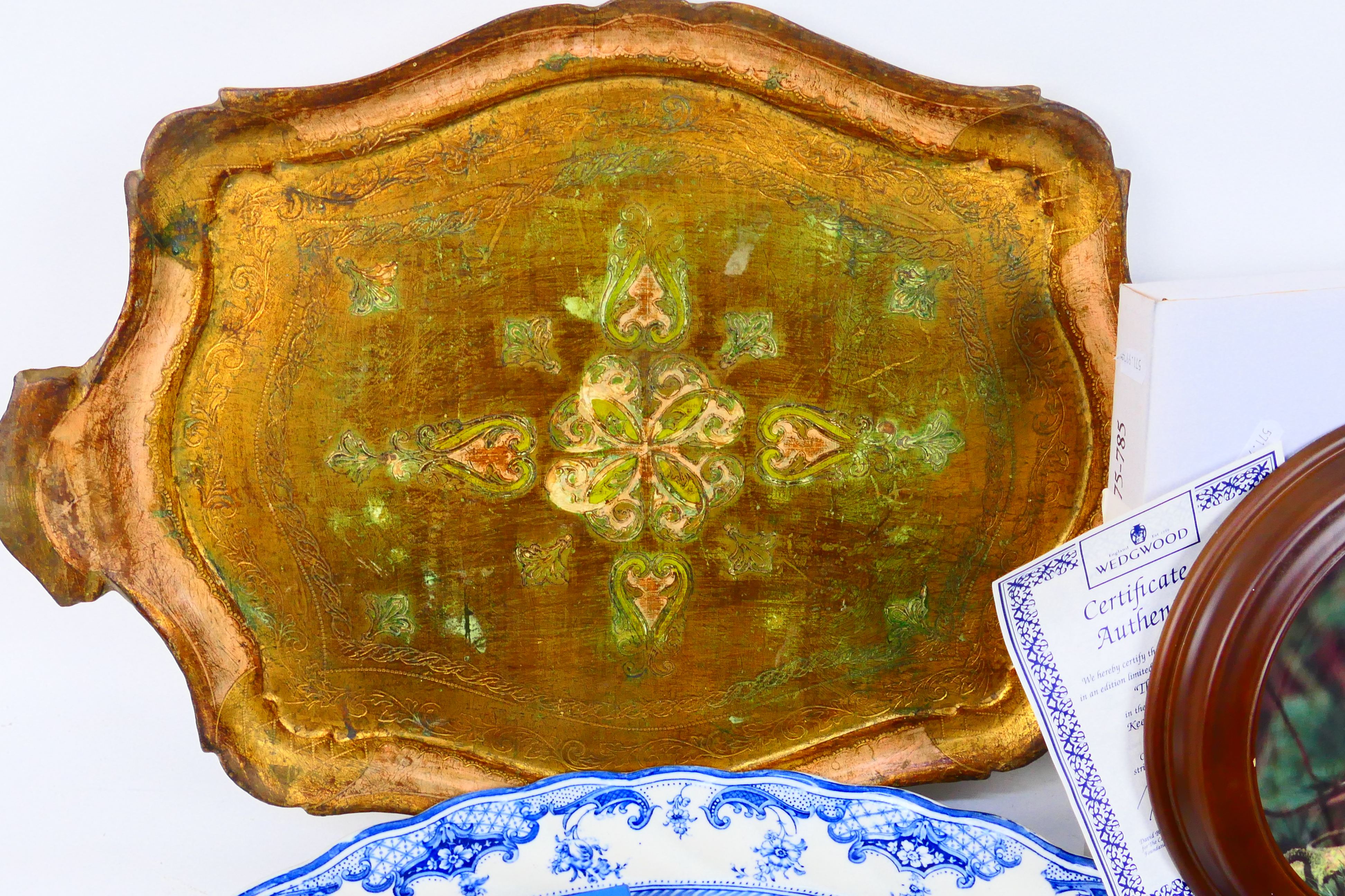 Lot to include a polychrome painted wooden tray, boxed collector plates, - Image 4 of 5