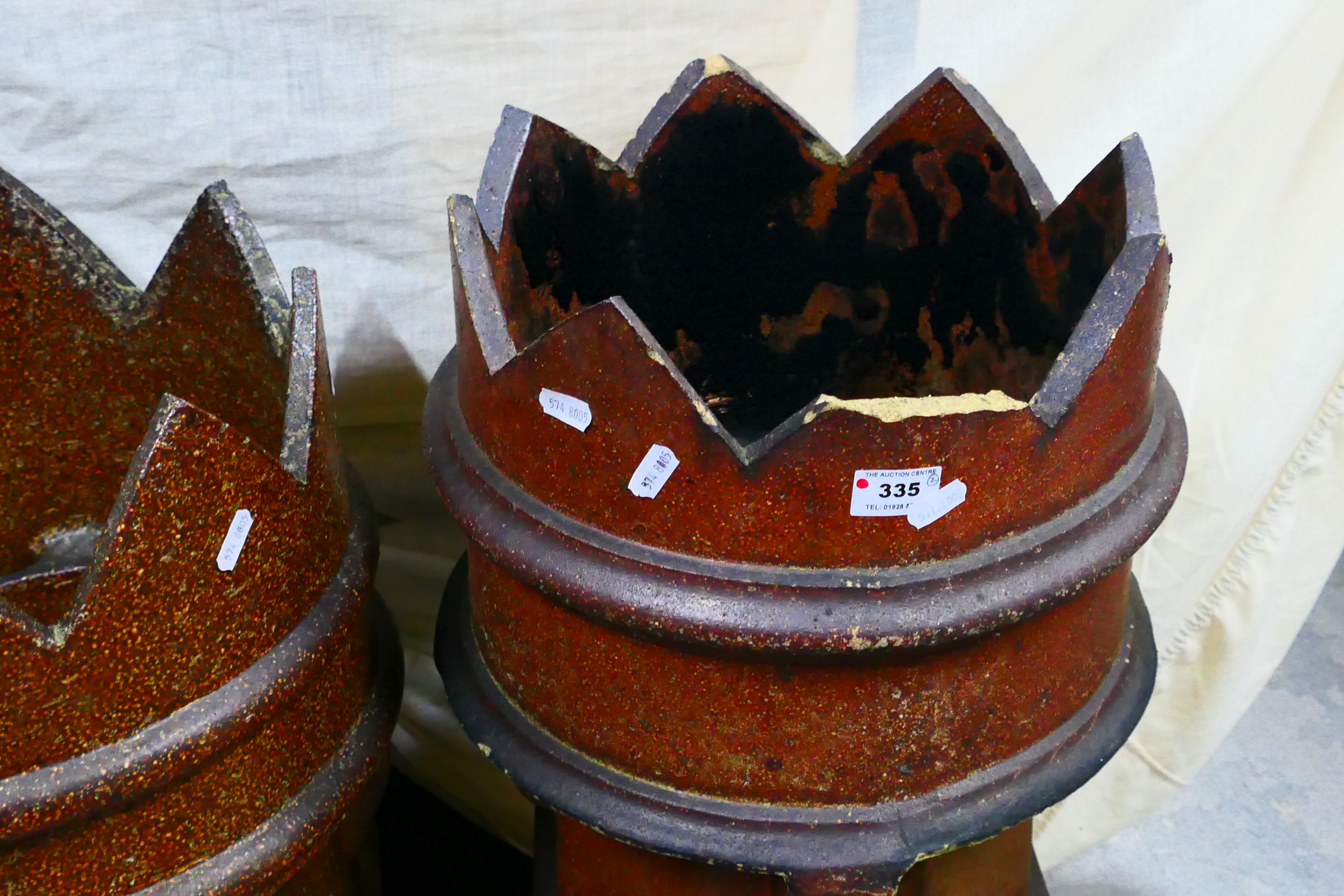 Two vintage chimney pots, largest approximately 79 cm (h). [2]. - Image 3 of 4