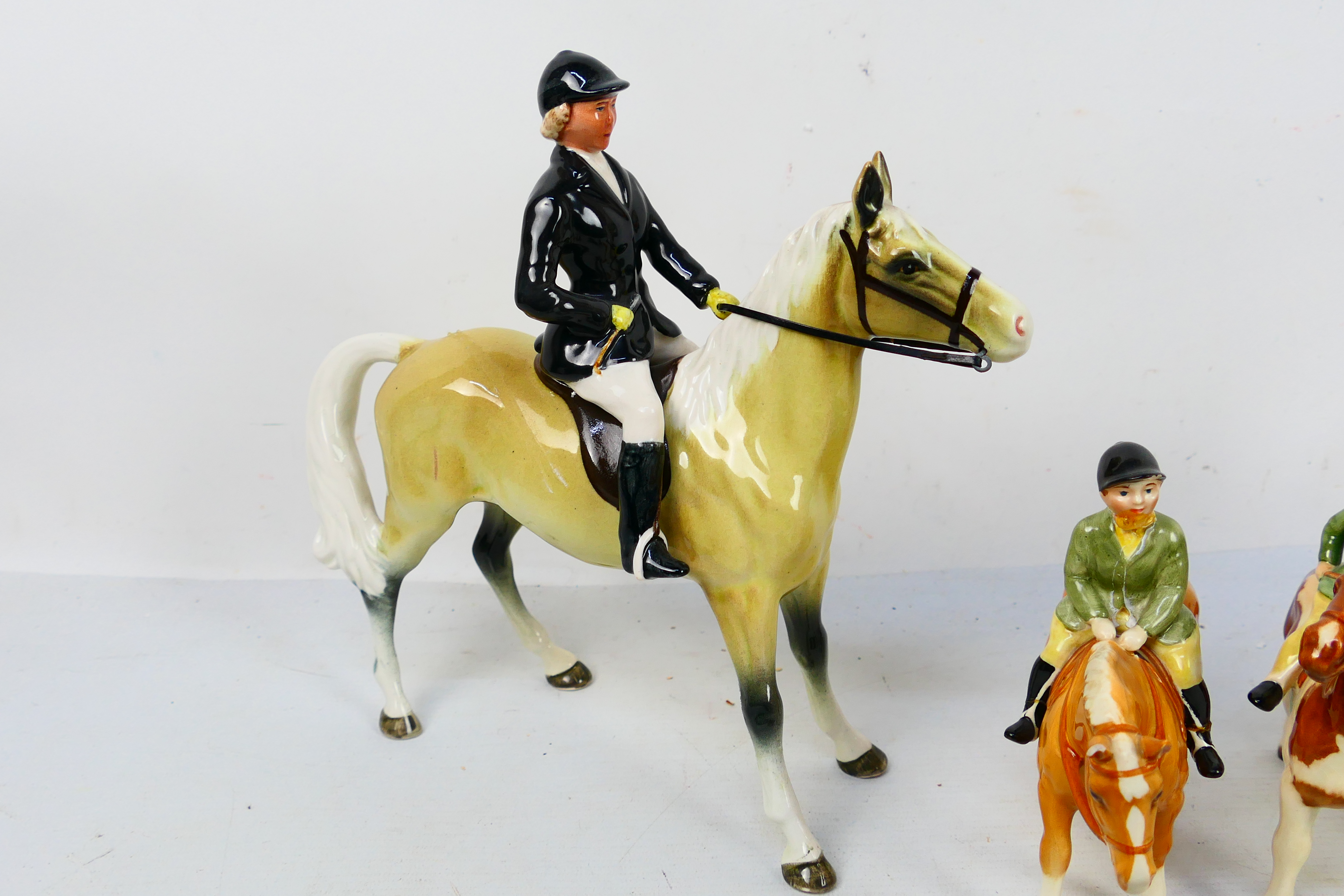 Beswick and similar horse and rider groups, largest approximately 24 cm (h), - Image 2 of 13