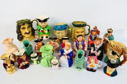 A collection of Toby and character jugs