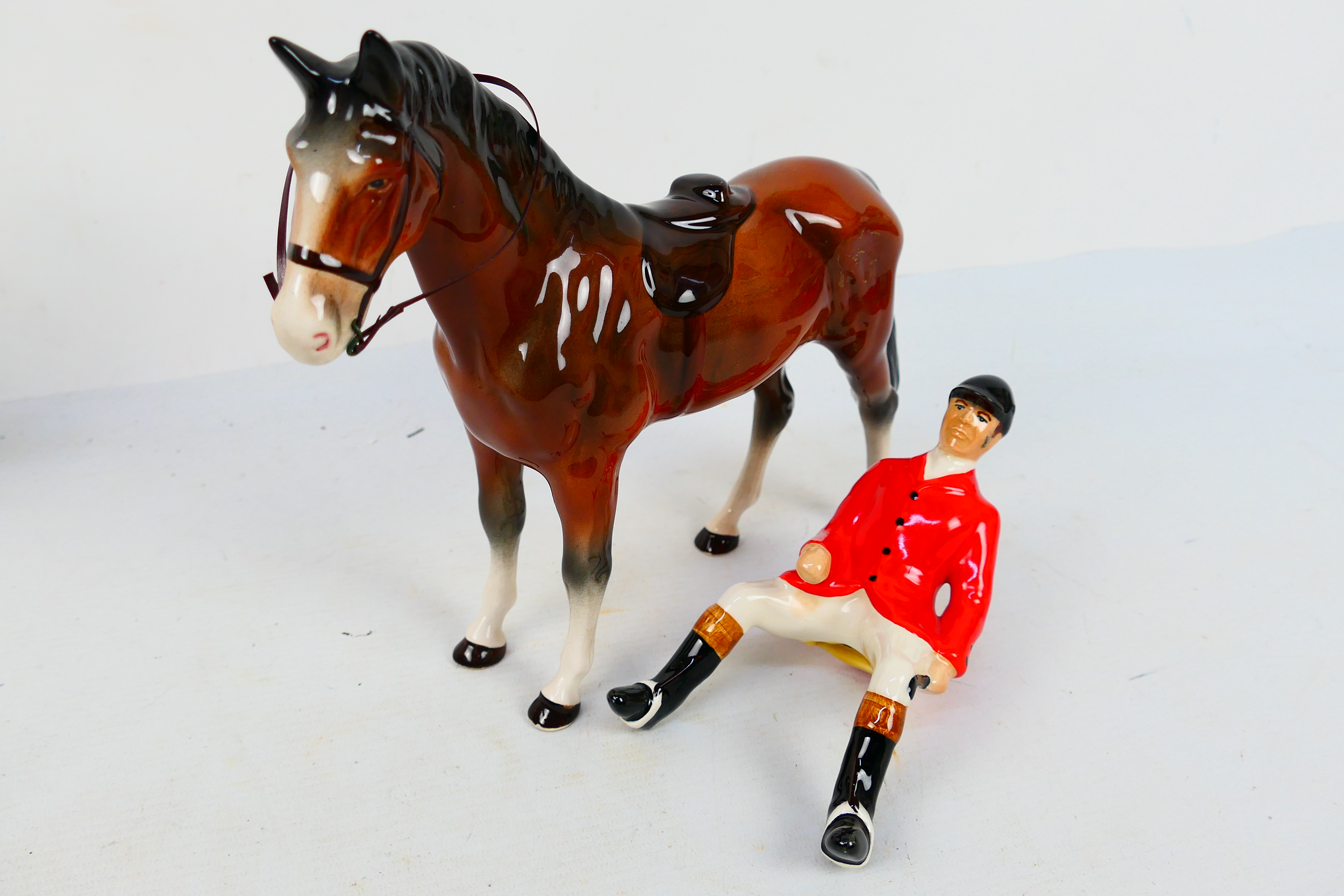 Beswick and similar horse and rider groups, largest approximately 24 cm (h), - Image 10 of 13