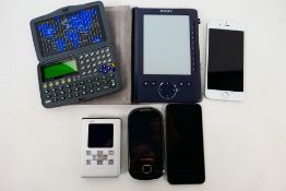 A group of small electrical items to include Apple iPhone, iPod, Sony tablet and other.