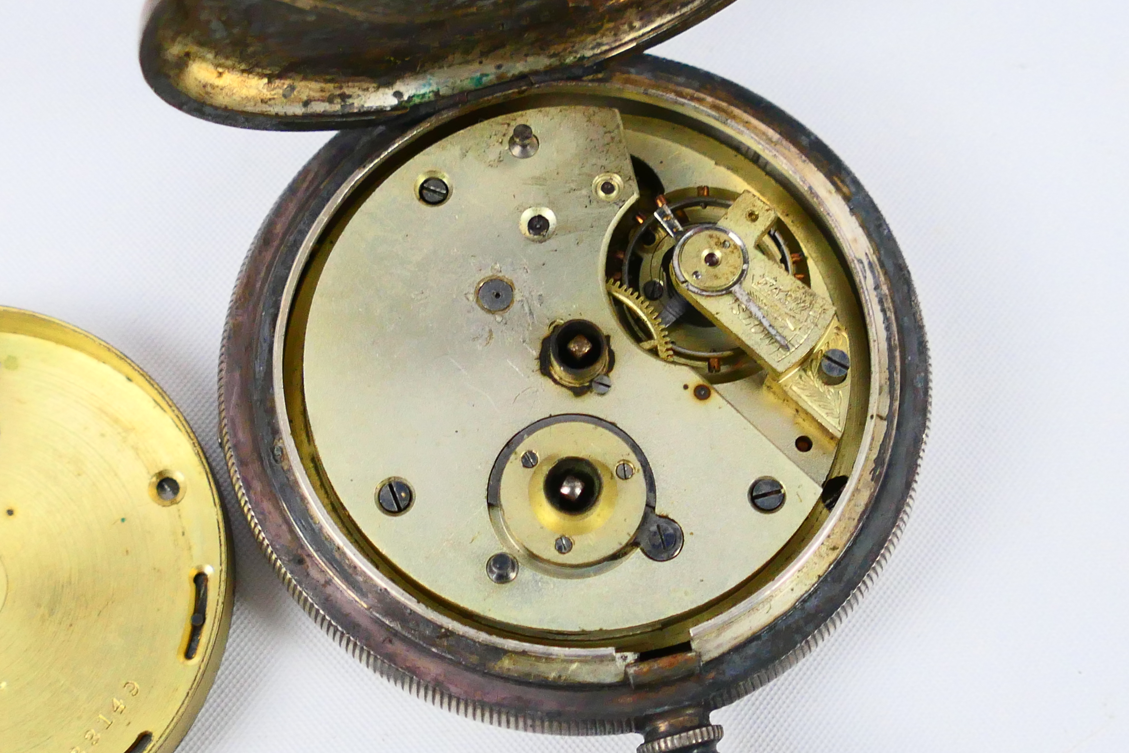Two silver cased open face pocket watches, both signed H Samuel Manchester to the dial, - Image 7 of 9