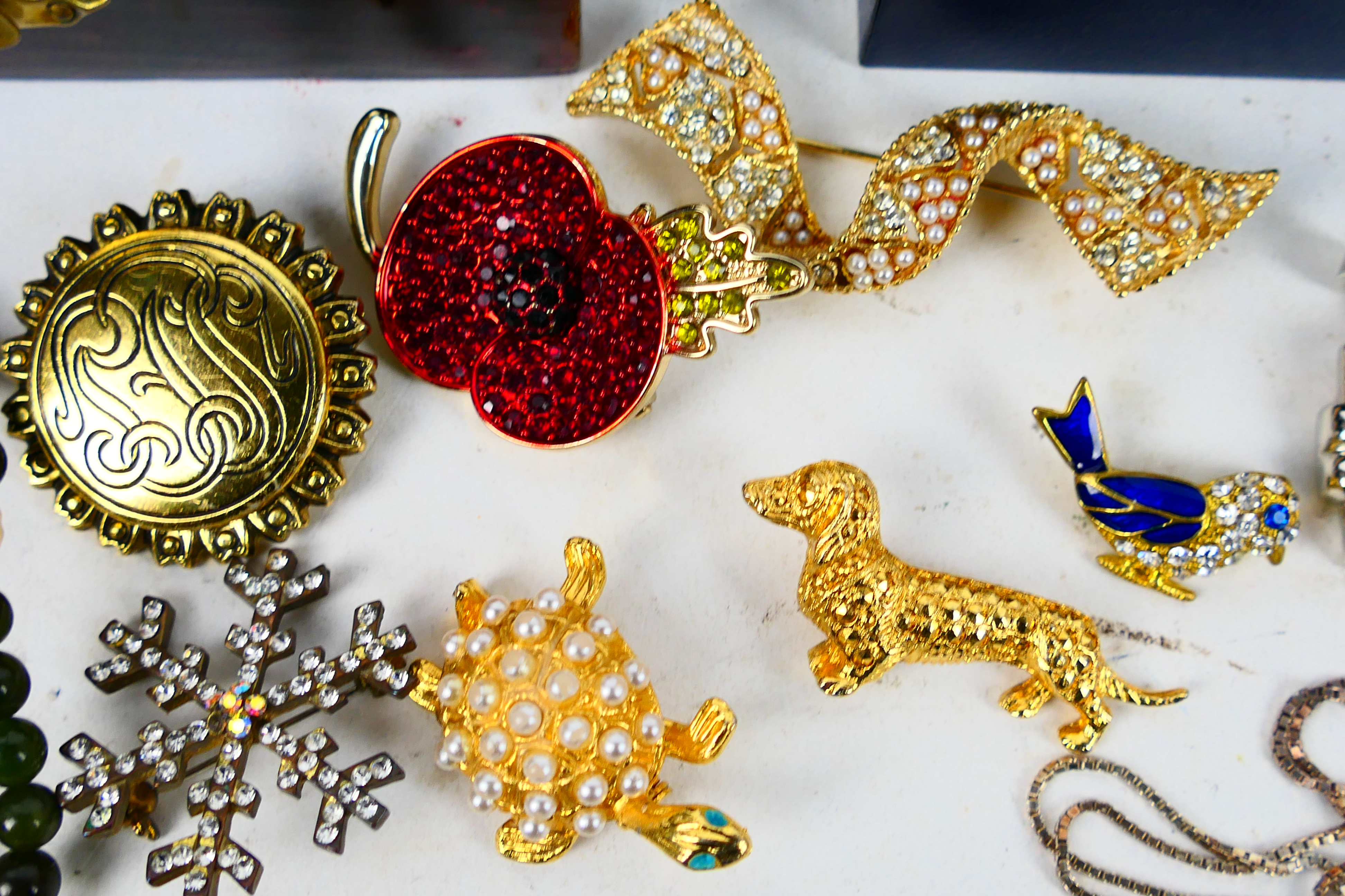 Costume jewellery to include necklaces and brooches. - Image 3 of 7