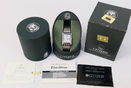 A Citizen Eco-Drive Stiletto wrist watch G820, contained in original box with paperwork.