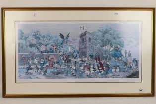 A limited edition Geldart print depicting characters from Alice's Adventures In Wonderland at