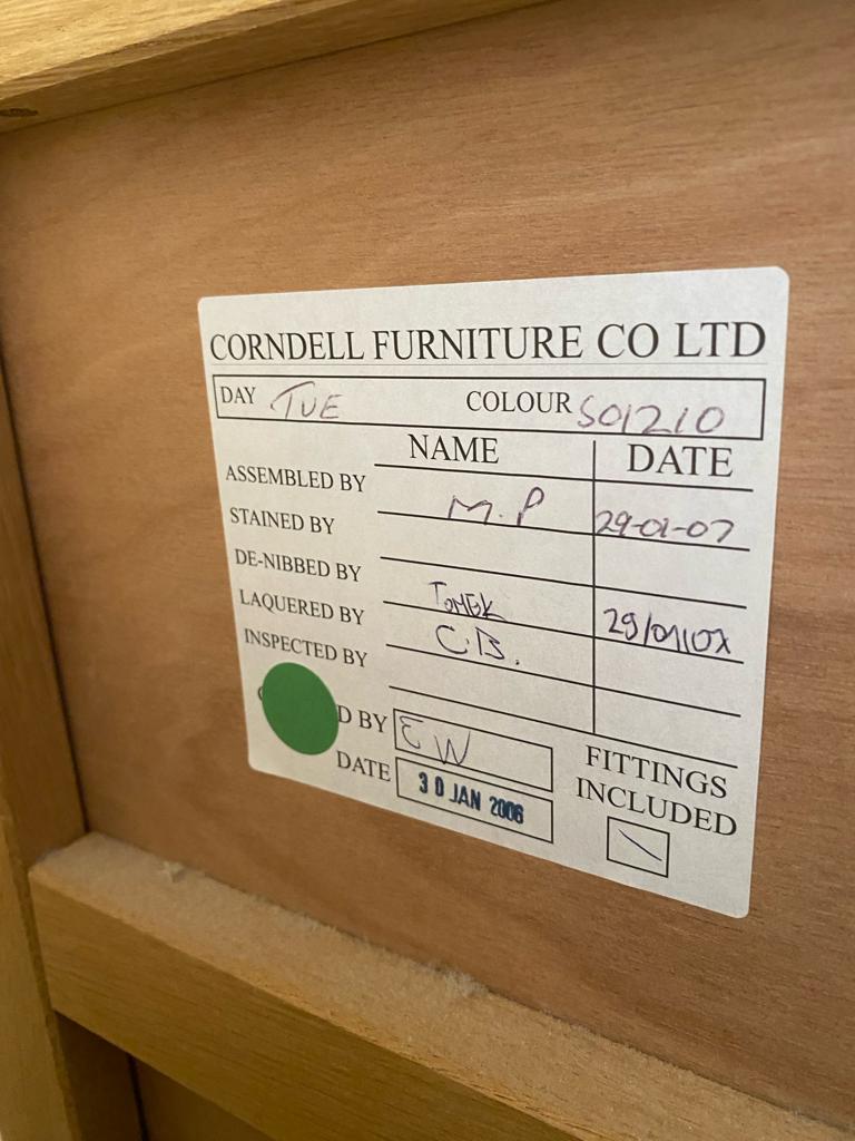 A Corndell Furniture Co chest of three over six drawers, approximately 84 cm x 120 cm x 44 cm. - Image 3 of 3