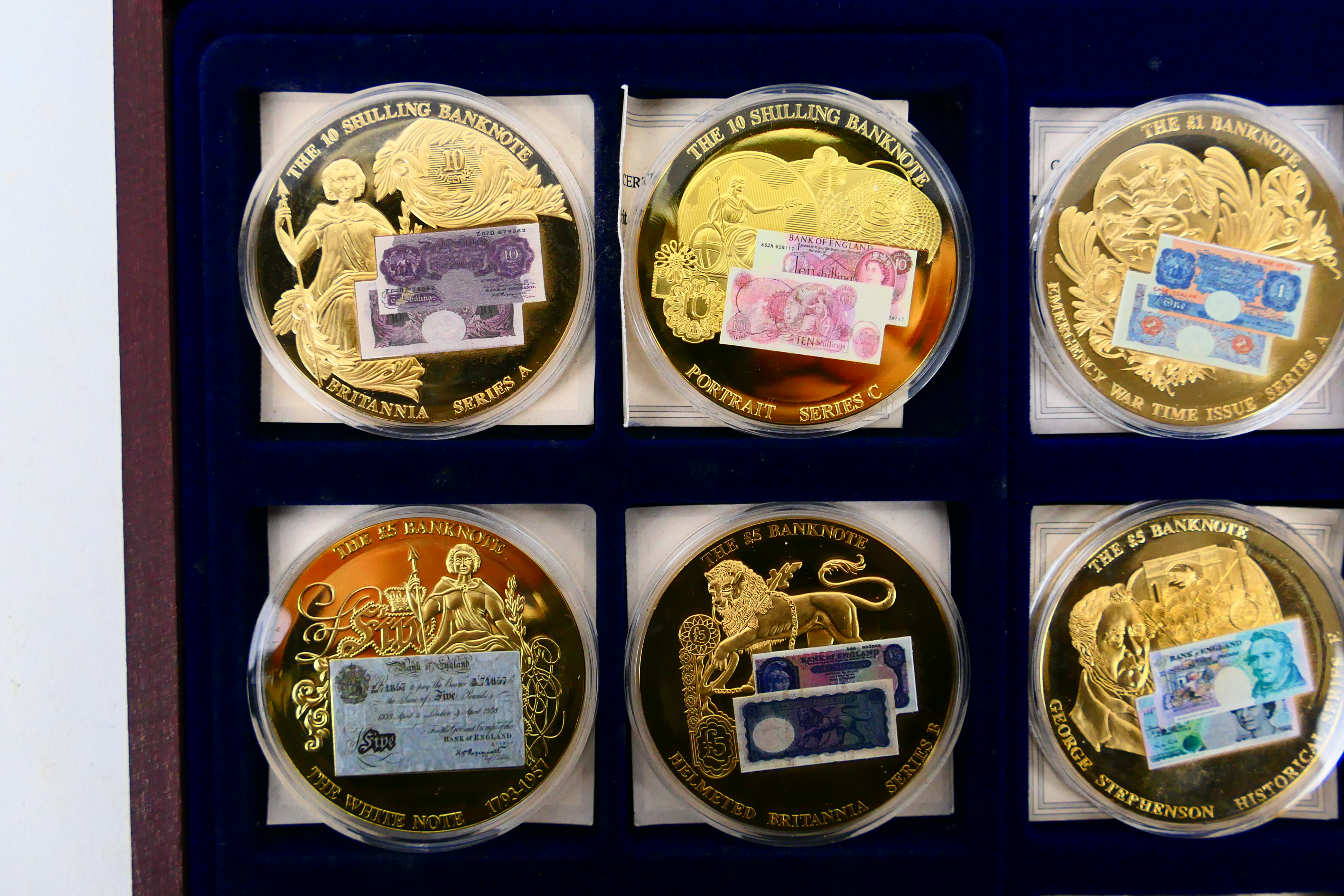 A set of British Banknote Collection commemorative coins comprising twelve gold plated coins each - Image 3 of 8