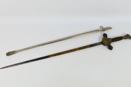 A late 19th or early 20th century American (US) Knights Of Pythias ceremonial sword,
