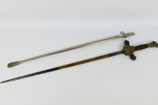 A late 19th or early 20th century American (US) Knights Of Pythias ceremonial sword,