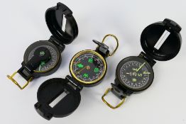 A set of three Engineers Pocket Compasses.