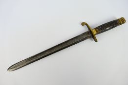 A 19th century naval dirk with 32 cm (l) single fullered blade, 46 cm overall length.