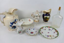 Mixed ceramics and glassware to include Moore Brothers, Wedgwood and other.