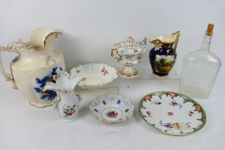 Mixed ceramics and glassware to include Moore Brothers, Wedgwood and other.