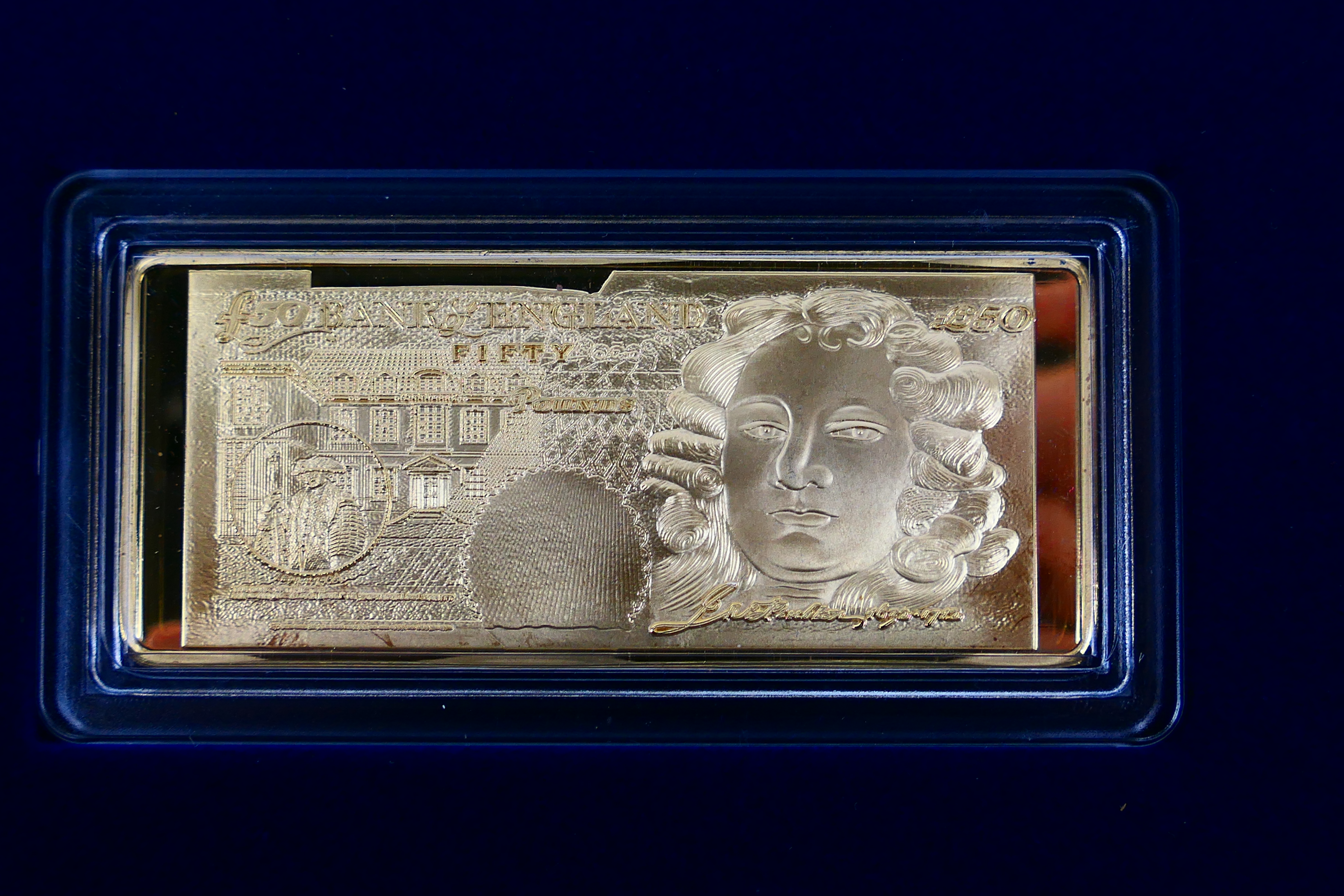 A limited edition, Windsor Mint, 24ct gold plated Pounds Ingots set, - Image 4 of 9