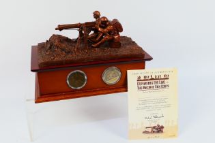 Danbury Mint - A World War One (WW1 / WWI) commemorative bronzed sculpture Defending The Line - The
