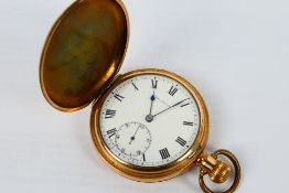 The Angus - A Swiss made 15 jewel, full hunter, gold plated pocket watch,