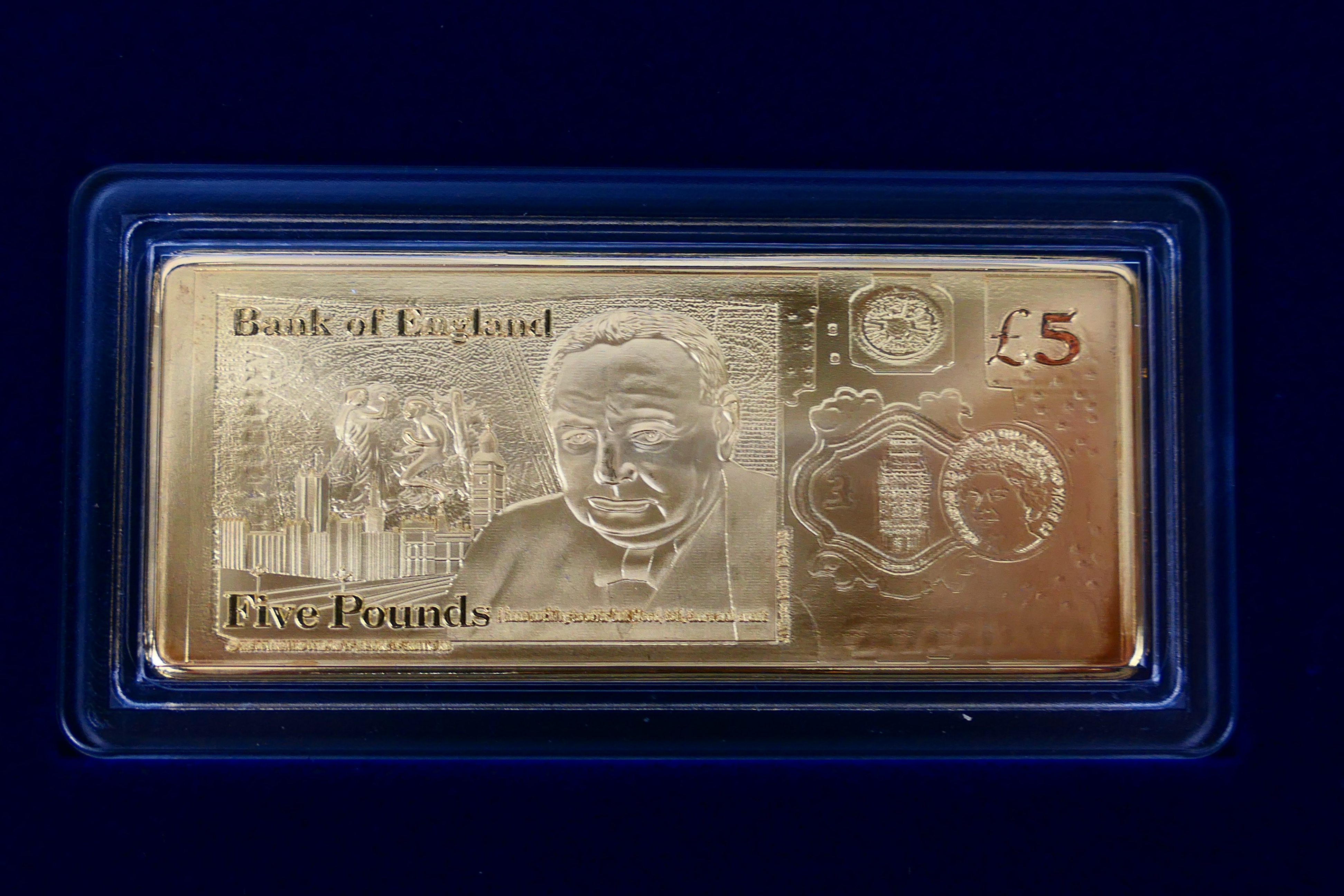 A limited edition, Windsor Mint, 24ct gold plated Pounds Ingots set, - Image 7 of 9