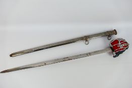A basket hilt Highland Broadsword type sword with 86 cm (l) blade,
