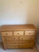 A Corndell Furniture Co chest of three over six drawers, approximately 84 cm x 120 cm x 44 cm.