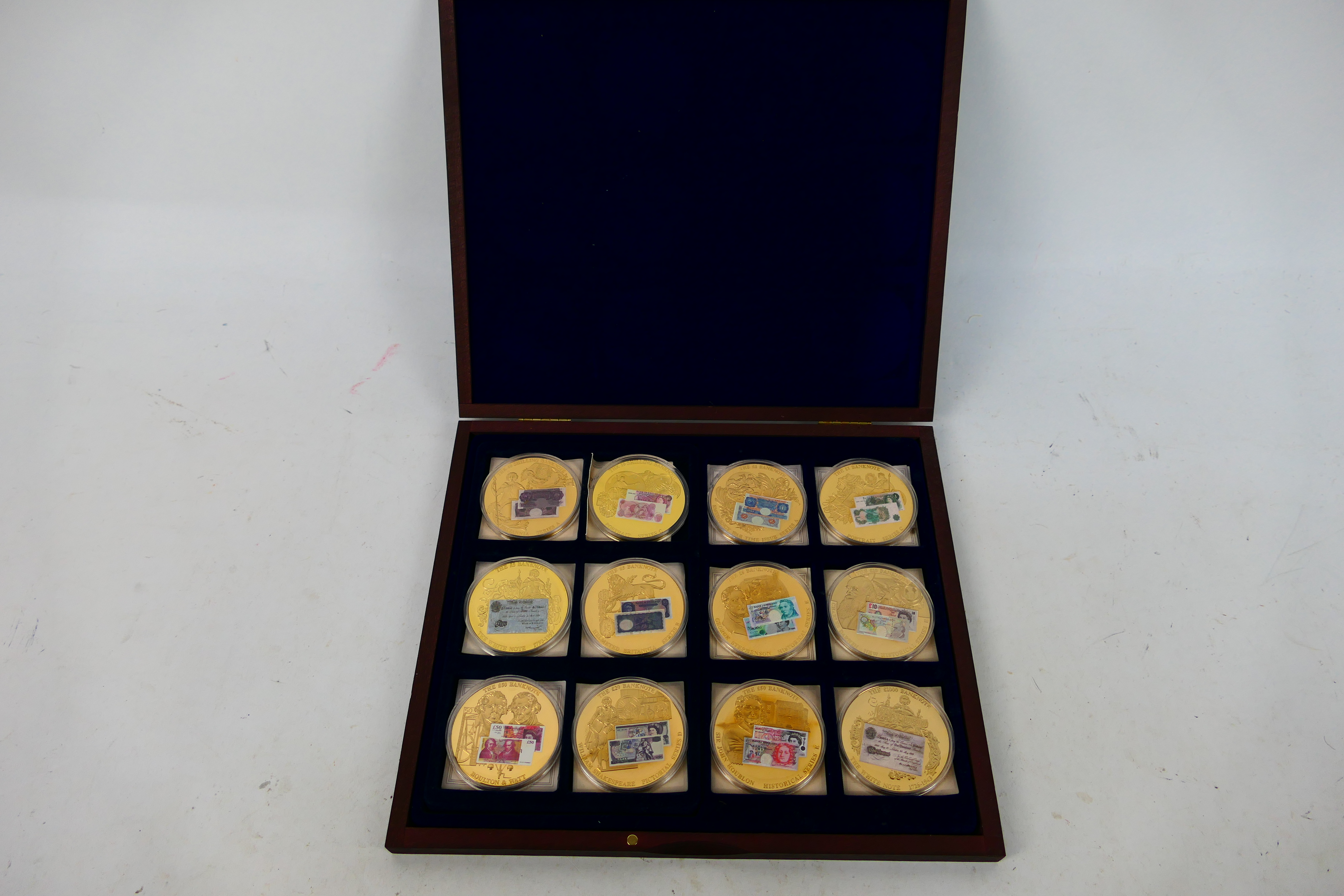 A set of British Banknote Collection commemorative coins comprising twelve gold plated coins each - Image 2 of 8