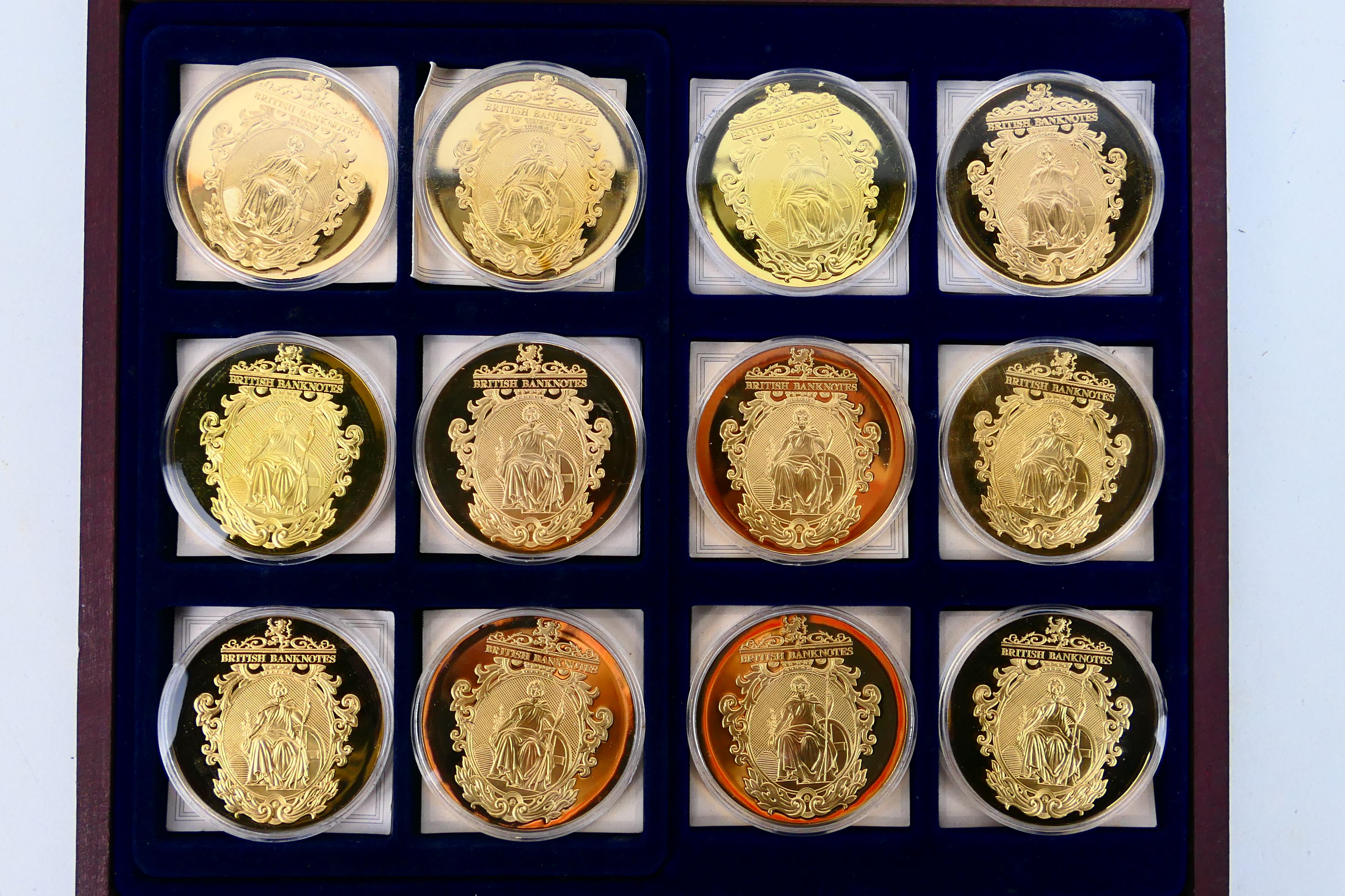 A set of British Banknote Collection commemorative coins comprising twelve gold plated coins each - Image 8 of 8